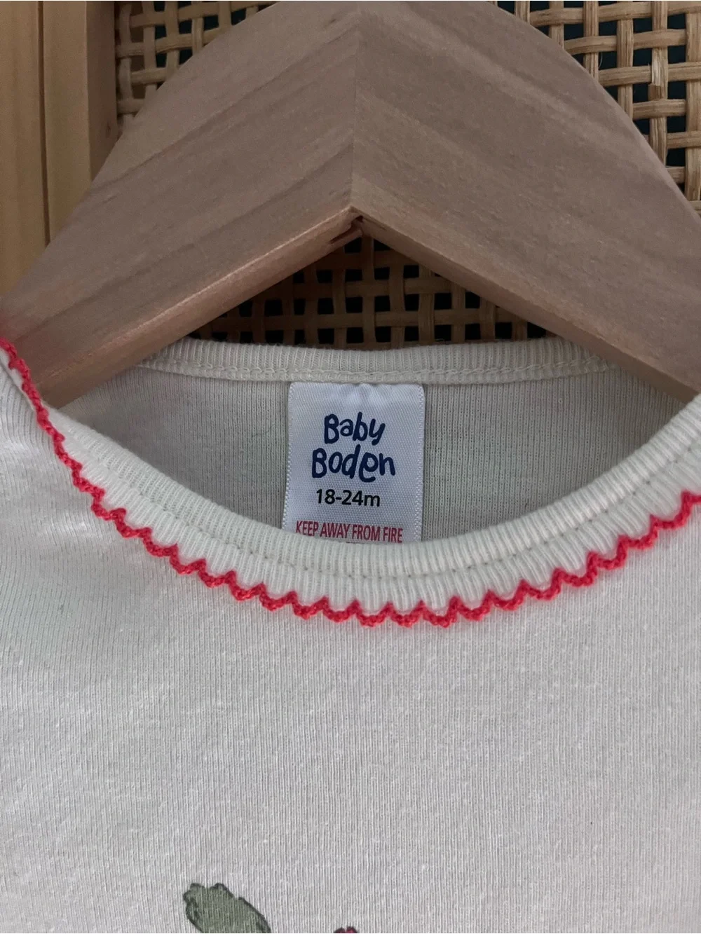 Baby Boden 18-24M Long-Sleeve Bodysuit with Tiny Floral & Animal
